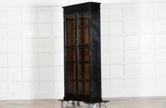 19thC English Oak Glazed Bookcase Cabinet - 4237598