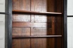 19thC English Oak Glazed Bookcase Cabinet - 4237602