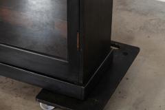 19thC English Oak Glazed Bookcase Cabinet - 4237604