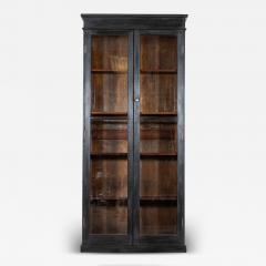 19thC English Oak Glazed Bookcase Cabinet - 4237672