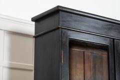 19thC English Oak Glazed Bookcase Cabinet - 4237684