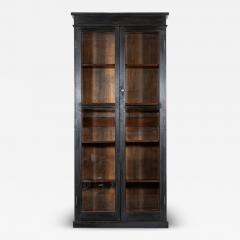 19thC English Oak Glazed Bookcase Cabinet - 4237950