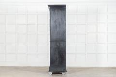 19thC English Oak Painted Linen Press - 4412733