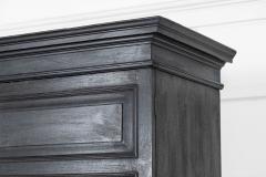19thC English Oak Painted Linen Press - 4412738