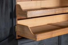 19thC English Oak Painted Linen Press - 4412741