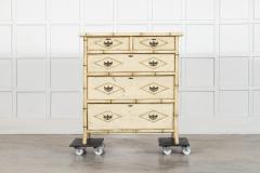 19thC English Painted Bamboo Chest Drawers - 4345946