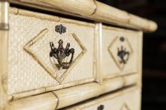 19thC English Painted Bamboo Chest Drawers - 4345953