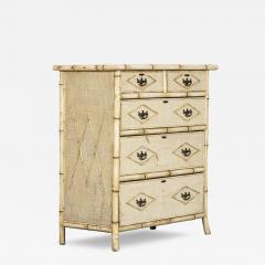 19thC English Painted Bamboo Chest Drawers - 4345988