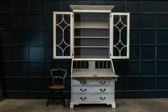 19thC English Painted Glazed Bookcase Bureau - 1956684