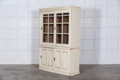 19thC English Painted Pine Glazed Cabinet - 2929616