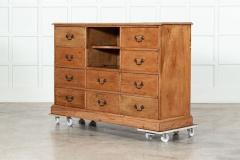19thC English Pine Bank Haberdashery Drawers Counter - 3438375