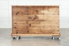 19thC English Pine Bank Haberdashery Drawers Counter - 3438384