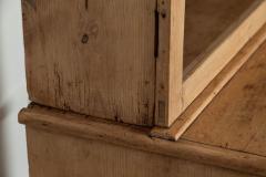 19thC English Pine Glazed Bookcase Vitrine - 3410551