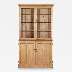 19thC English Pine Glazed Bookcase Vitrine - 3412040