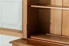 19thC English Pine Glazed Housekeepers Cabinet - 3391344