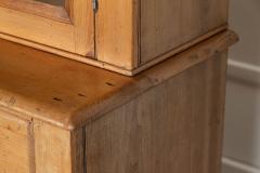 19thC English Pine Glazed Housekeepers Cabinet - 3391345