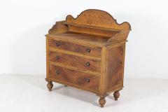 19thC English Pine Grain Painted Galleried Chest - 2120732