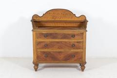 19thC English Pine Grain Painted Galleried Chest - 2120733