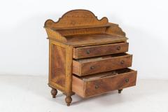 19thC English Pine Grain Painted Galleried Chest - 2120734