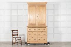19thC English Pine Linen Cupboard - 4419925