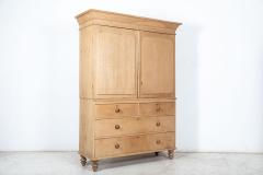 19thC English Pine Linen Press Cupboard - 2521682