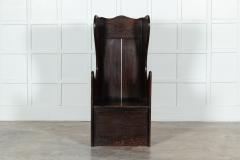 19thC English Pine Vernacular Wingback Tavern Settle - 3297094