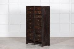 19thC English Scratch Built Pine Bank Drawers - 2793206