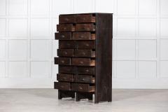 19thC English Scratch Built Pine Bank Drawers - 2793207