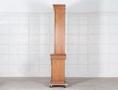 19thC English Tall Oak Glazed Bookcase Cabinet - 2758215