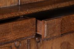 19thC English Tall Oak Glazed Bookcase Cabinet - 2758217