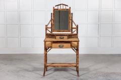 19thC English Tiger Bamboo Dressing Table Matching Chair - 2673975