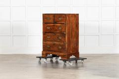 19thC English Walnut Campaign Chest Drawers - 4393943