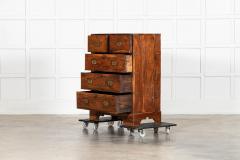 19thC English Walnut Campaign Chest Drawers - 4393944
