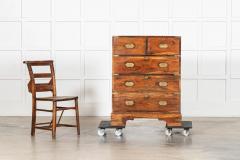 19thC English Walnut Campaign Chest Drawers - 4393948