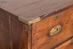 19thC English Walnut Campaign Chest Drawers - 4393956