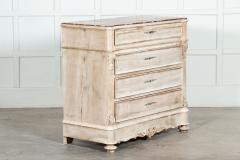 19thC French Bleached Fruitwood Marble Commode - 3228956