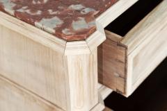 19thC French Bleached Fruitwood Marble Commode - 3228957
