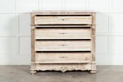 19thC French Bleached Fruitwood Marble Commode - 3228959