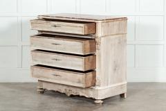 19thC French Bleached Fruitwood Marble Commode - 3228960