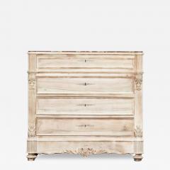 19thC French Bleached Fruitwood Marble Commode - 3230209