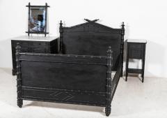 19thC French Ebonised Faux Bamboo Bedroom Suite - 2263486