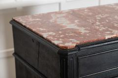 19thC French Ebonised Fruitwood Marble Commode - 4257096