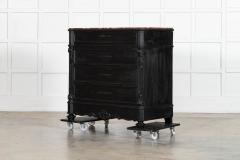 19thC French Ebonised Fruitwood Marble Commode - 4257099