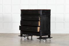 19thC French Ebonised Fruitwood Marble Commode - 4257100