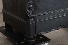 19thC French Ebonised Fruitwood Marble Commode - 4257105