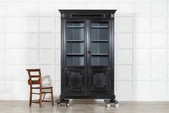 19thC French Ebonised Glazed Bookcase Vitrine - 4412286