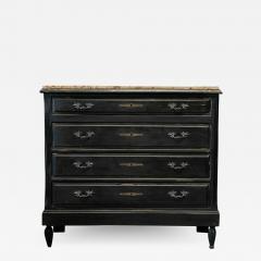 19thC French Ebonised Marble Commode - 1981877