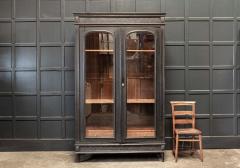 19thC French Ebonised Oak Glazed Vitrine Armoire - 2070377