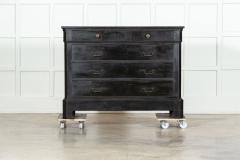 19thC French Ebonised Walnut Commode - 3528859