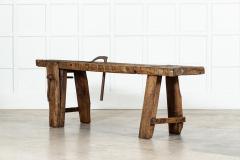 19thC French Elm Cobblers Bench Console - 3516219